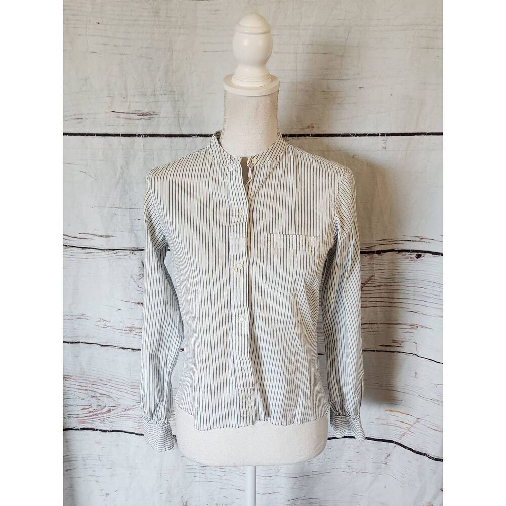 Nili Lotan Button Front Striped Top Size XS